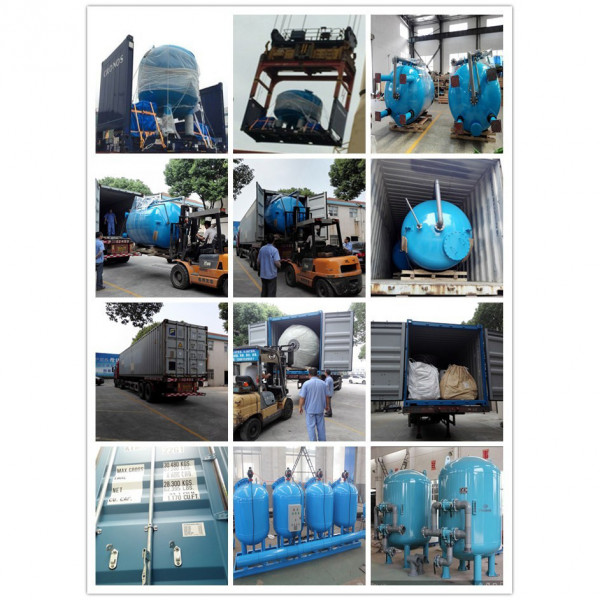Sand filter and carbon filter industrial water treatment system