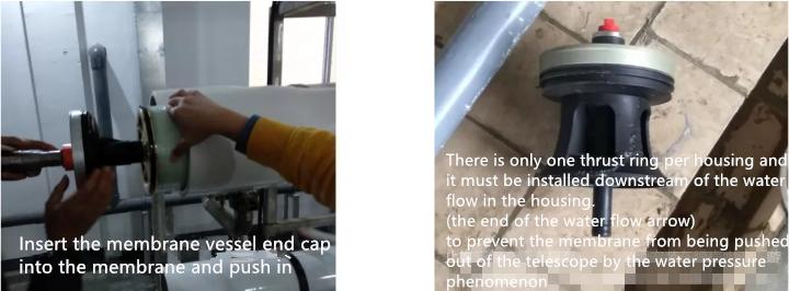 Install the membrane vessel end cover