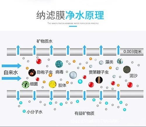 The principle of nanofiltration membrane water purification